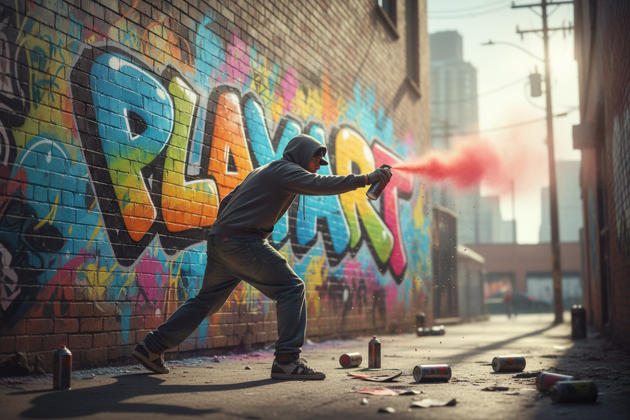 someone spraying "playart"